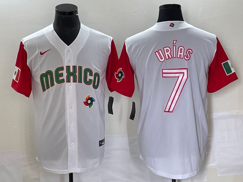 Men 2023 World Cub Mexico #7 Urias White white Nike MLB Jersey31